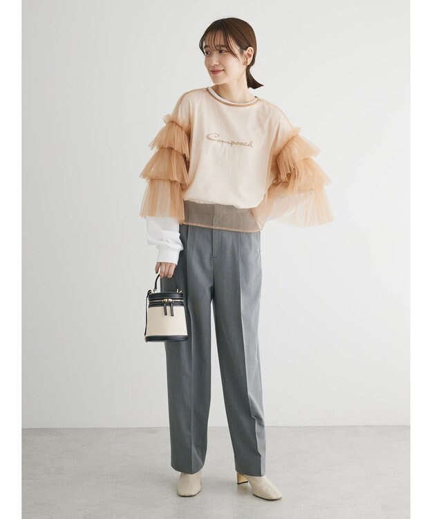 Green Parks ・ＥＬＥＮＣＡＲＥ　ＤＵＥ　２ｗａｙチュールブラウス Beige