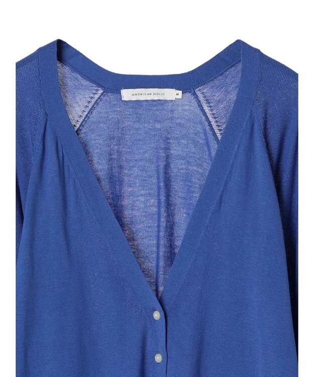 AMERICAN HOLIC 袖ボリュームショートニットカーディガン Blue