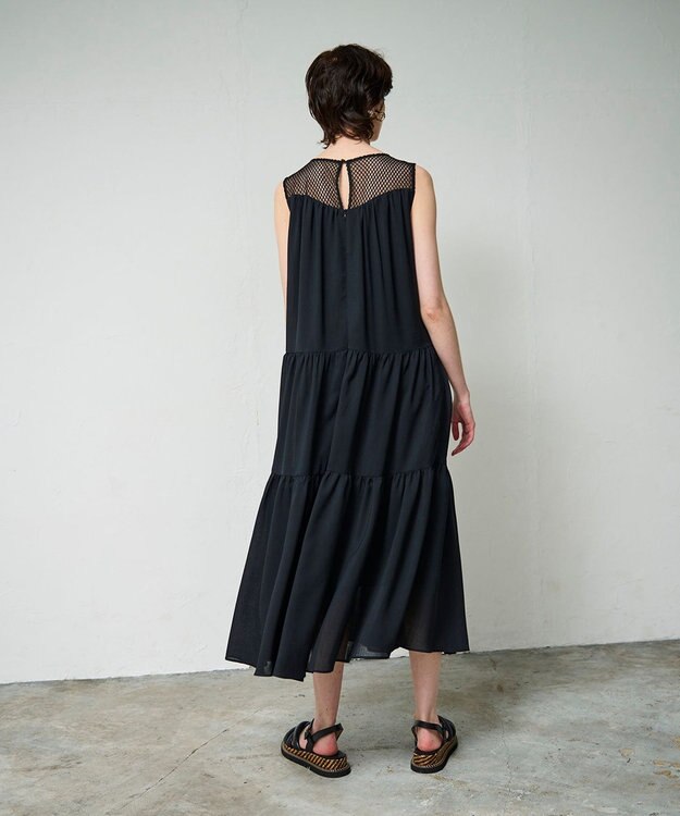 GRACE CONTINENTAL シアードレープマキシ ブラック