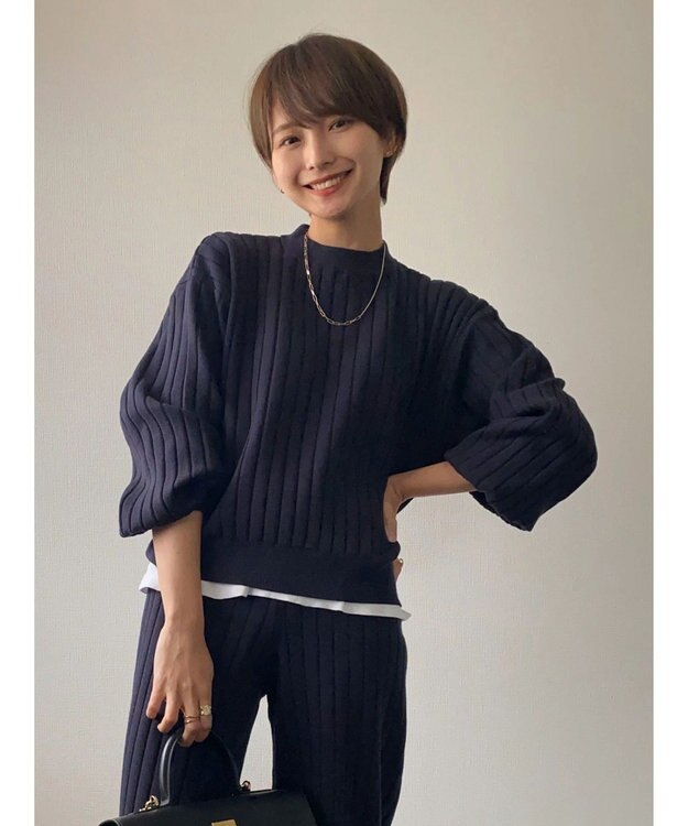 Green Parks リブニットプルオーバー Navy