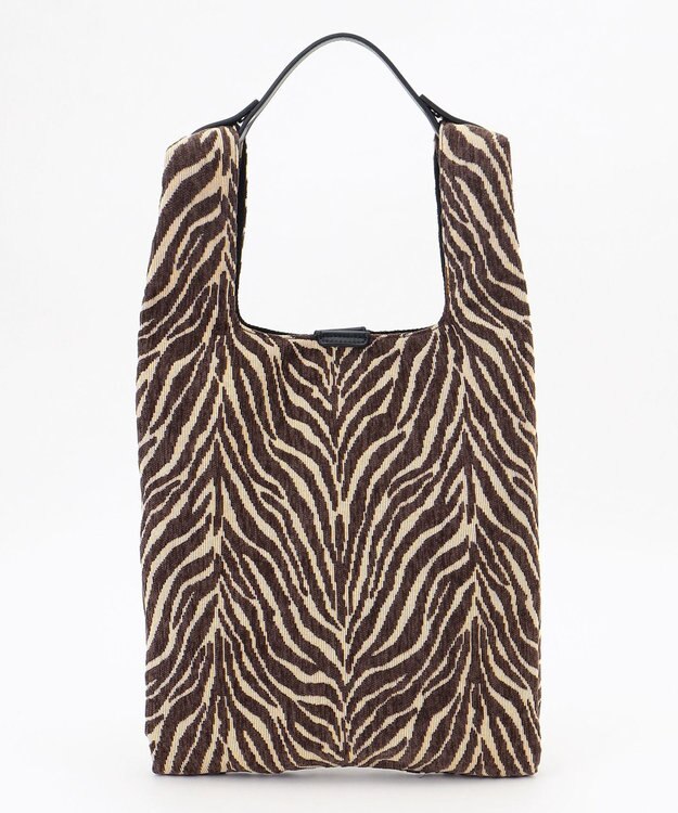 ICB 【WEB限定カラーあり】2WAYエコバッグ 起毛ゼブラブラウン系［WEB限定］