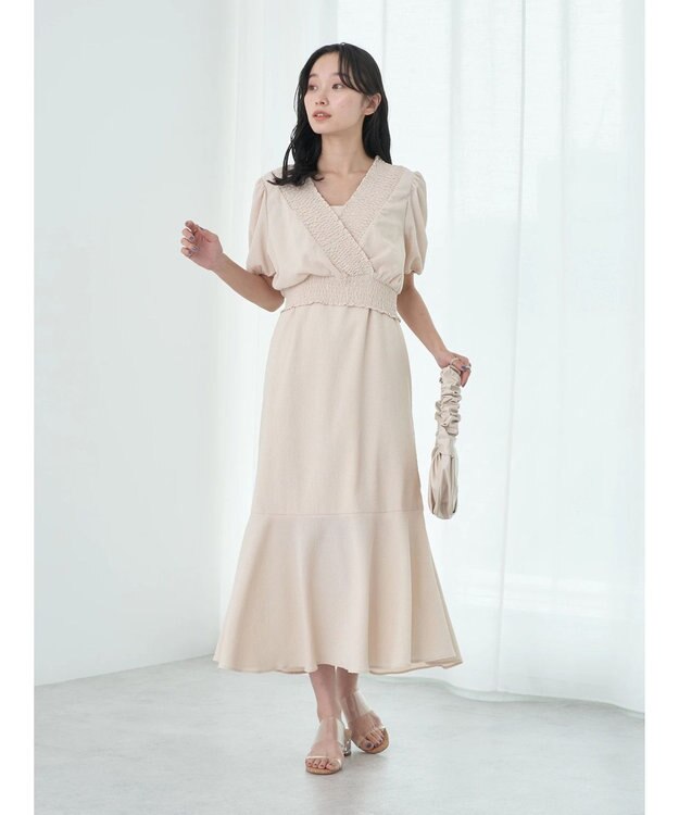 earth music&ecology ＳＥＴ２点カシュクールプルオーバー＋ワンピース Ivory