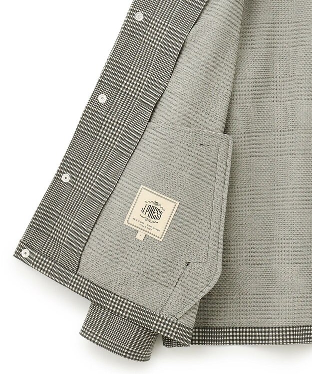 J.PRESS MEN 【KANEMASA】 グレンチェック サッカージャージー コーチジャケット ブラック系3