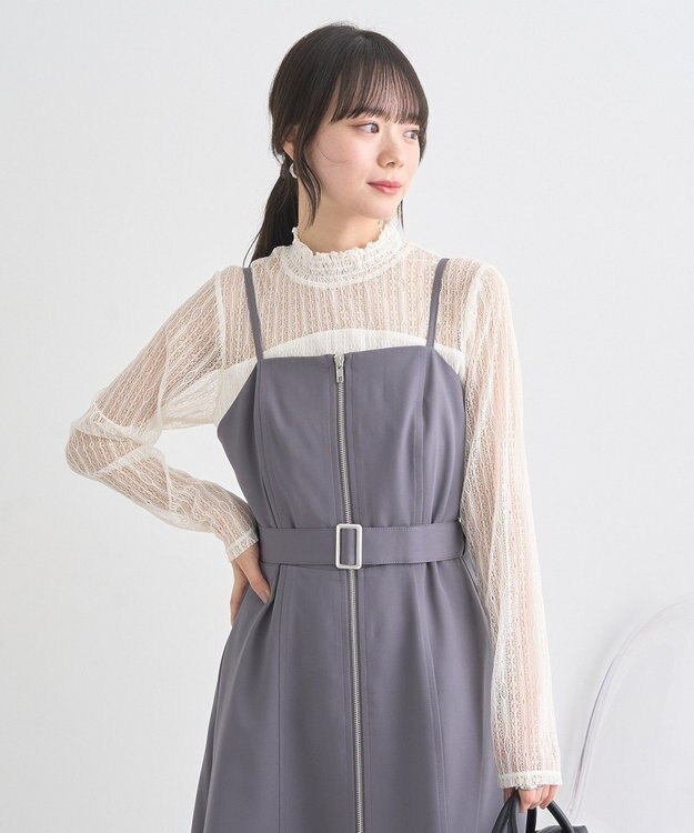 earth music&ecology ダブルジップキャミワンピース Light Gray