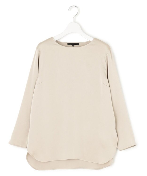 23区 L 【洗える】サテン ロングスリーブ Tシャツ ブラウン系