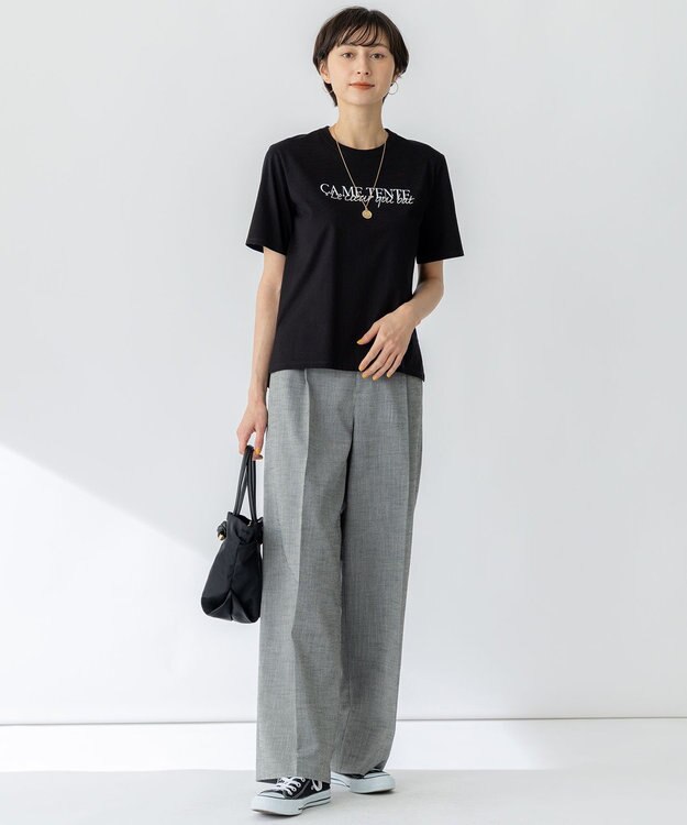 23区 S 【洗える】CA ME TENTE ロゴ TEE ブラック系
