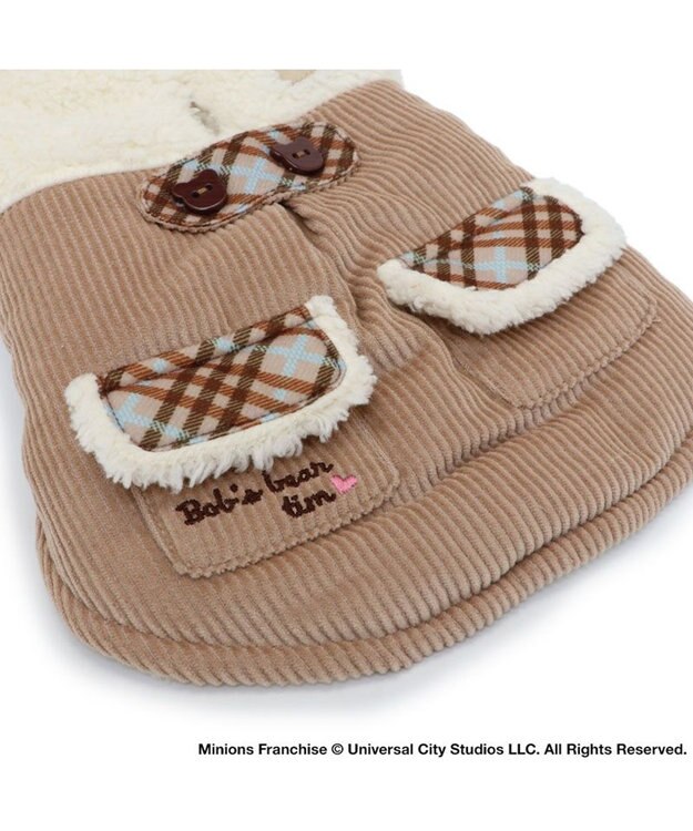 PET PARADISE ミニオン ティム 遠赤外線 綿入れ ベスト 小型犬 ブラウン×ベージュ