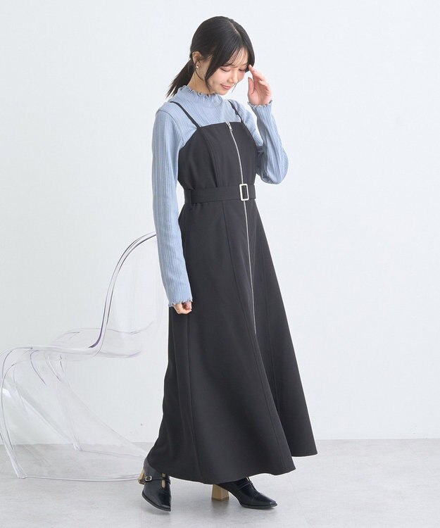 earth music&ecology ダブルジップキャミワンピース Black