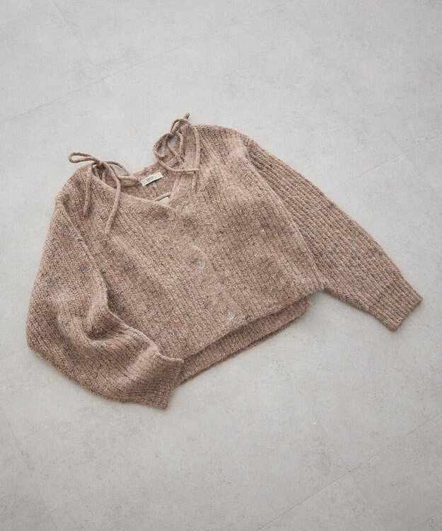 earth music&ecology 【WEB限定】SET2点ショートカーディガン＋リボンキャミソール Brown