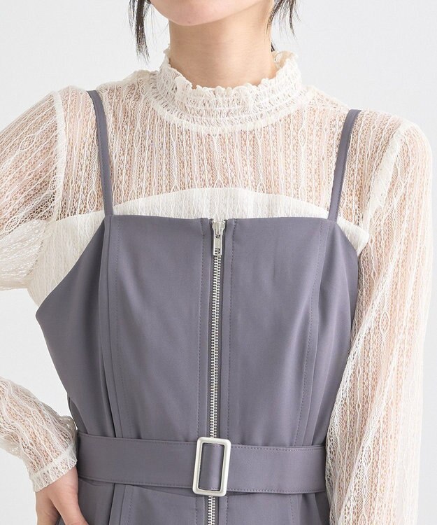 earth music&ecology ダブルジップキャミワンピース Light Gray