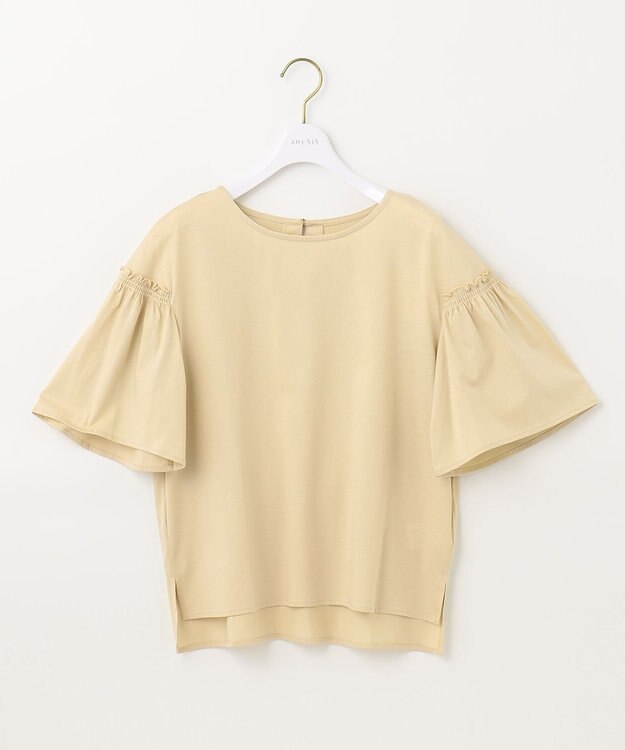 ANY SIS シルケットストライプ フレアスリーブ カットソー 【WEB・一部店舗限定】レモンイエロー