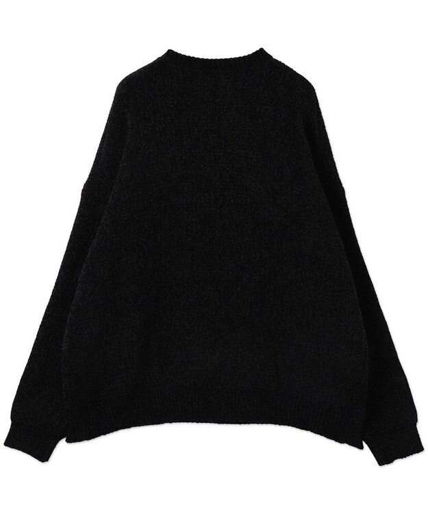 WEGO ベロアモールワンポイントプルオーバー ブラック