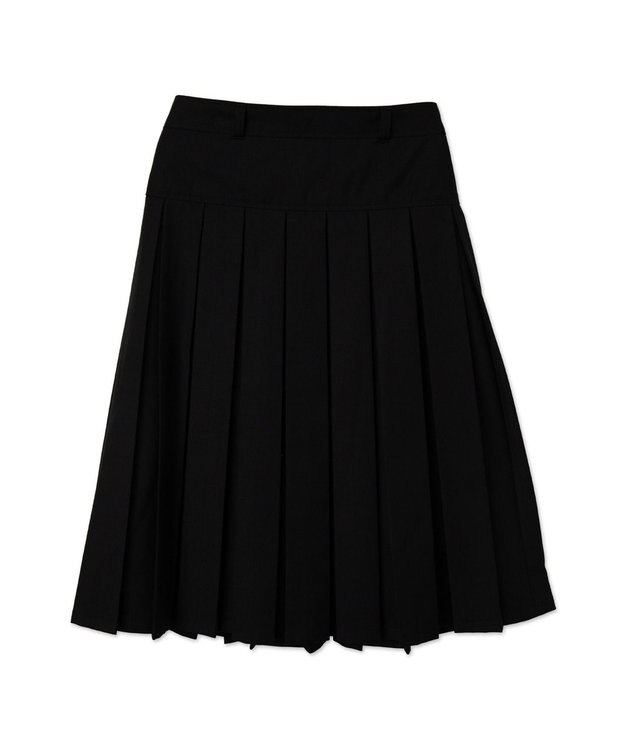 WEGO ベルト付プリーツミドルスカート ブラック