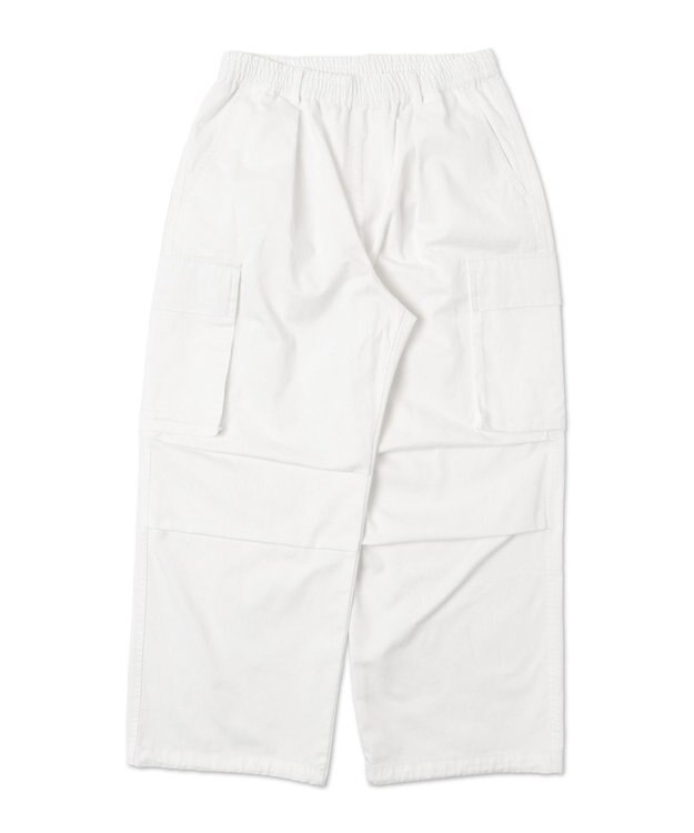 WEGO 【ウエストゴム/SMLサイズ展開】イージーワイドカーゴパンツ ホワイト