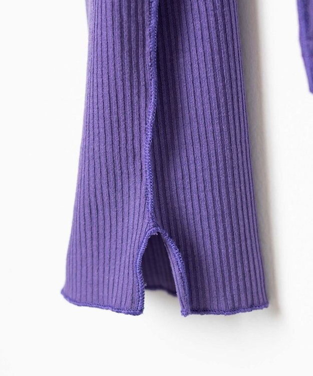 WEGO ソフトタッチカラーリブロンT パープル