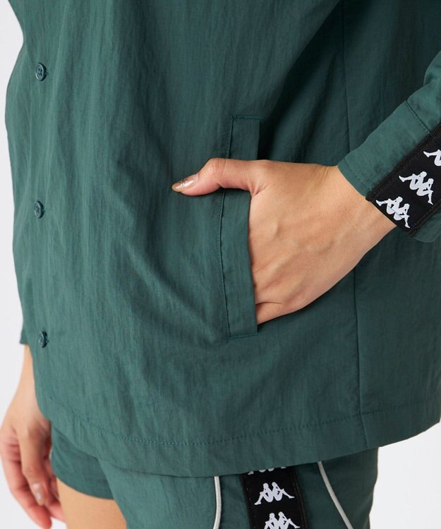 OP／FILA 【Kappa】バンダテープ ウーブンシャツジャケット グリーン