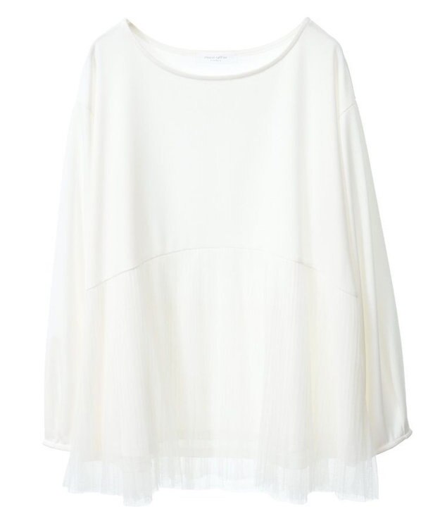 Green Parks プリーツチュールドッキングプルオーバー Off White