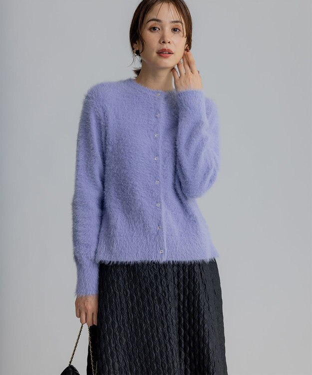 組曲 S 【前後着用可】2WAYナイロンファー ニット ふじ色系