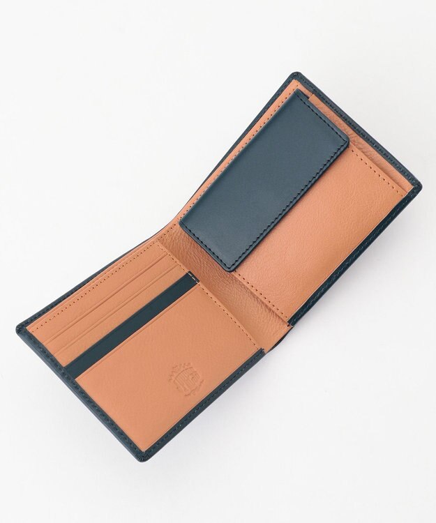 J.PRESS MEN 【MORPHO×J.PRESS】スムースヌメ 二つ折り財布 ネイビー系