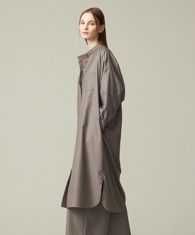 J.PRESS YORK STREET 【WOMEN】バックドレープ シャツワンピース グレー系