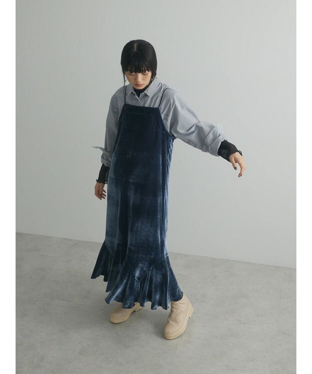 Green Parks armonia．ベロアキャミワンピース Blue