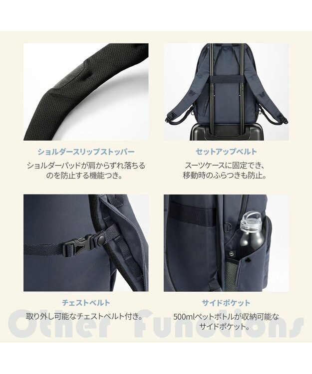 ACE BAGS & LUGGAGE W&.Day/Night ポッケスアプト ラウンドリュック B4サイズ 15.6インチPC収納 20222 ダブルアンドデイナイト ブラック