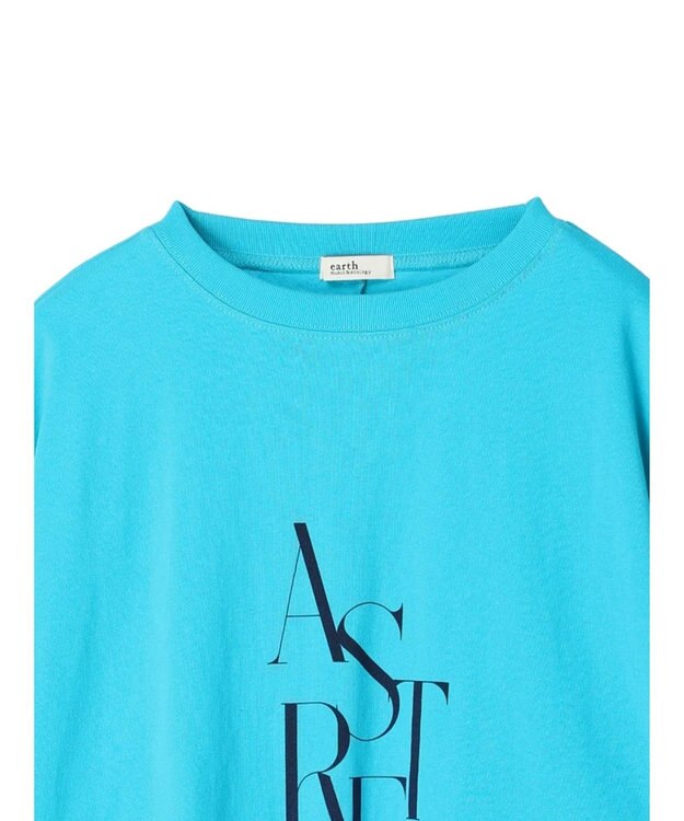 earth music&ecology バックディティールロゴＴＥＥ Blue Green