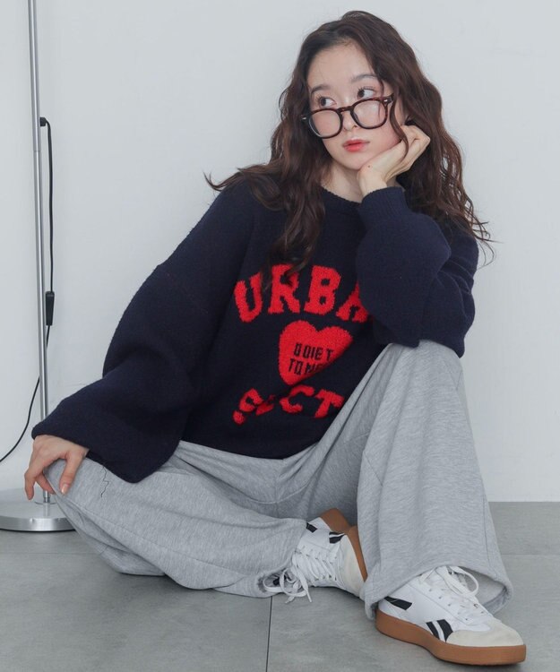 WEGO 【2025年秋冬新作】フラッフィーグラフィックニットBIGプルオーバー 柄10