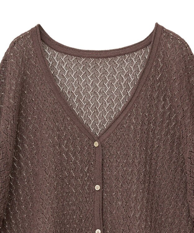 AMERICAN HOLIC 2WAYレース編みニットカーディガン Brown