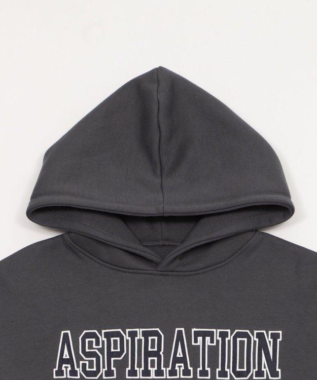 WEGO 裏起毛グラフィックビッグプルパーカー ダークグレー