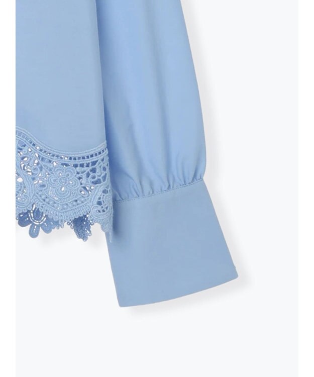 Te chichi スカラップレースヘムクロップトシャツ サックスブルー