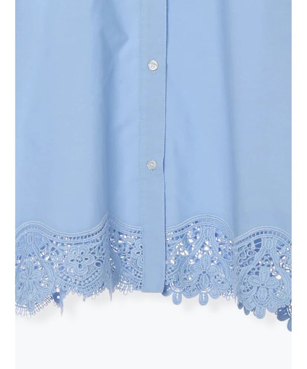 Te chichi スカラップレースヘムクロップトシャツ サックスブルー
