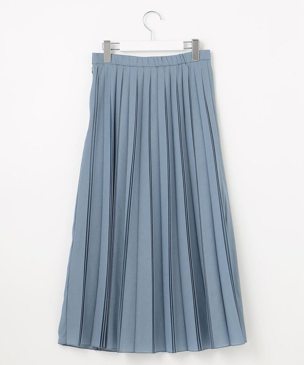 J.PRESS LADIES 【洗える】シアータフタ プリーツ スカート グレイッシュサックス系
