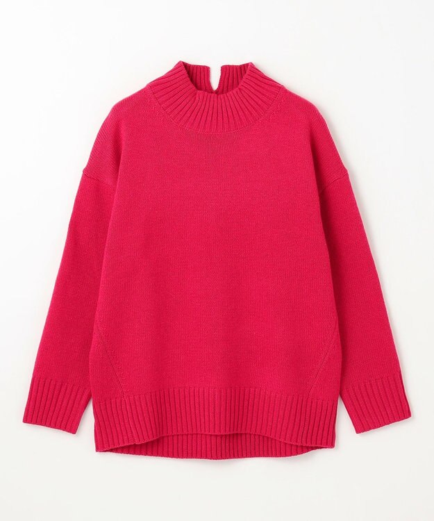 ANY ラムウールボトルネックプルオーバー ピンク