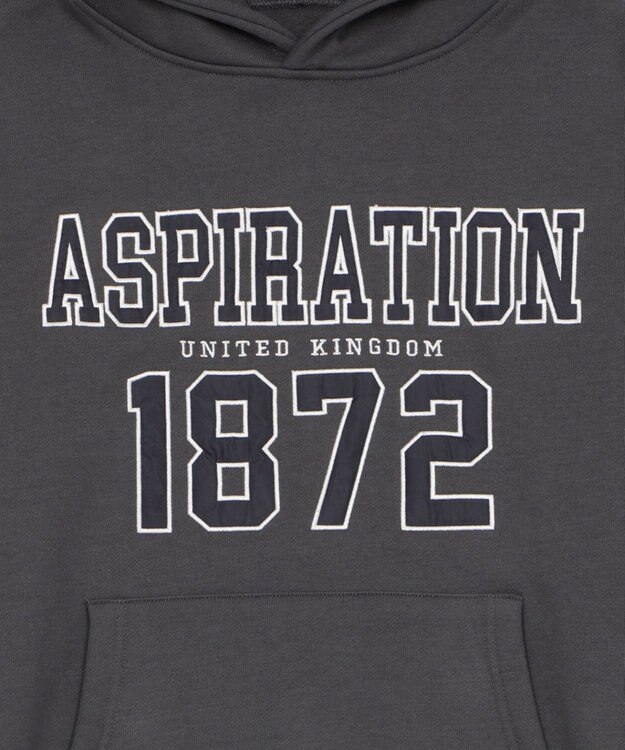 WEGO 裏起毛グラフィックビッグプルパーカー ダークグレー