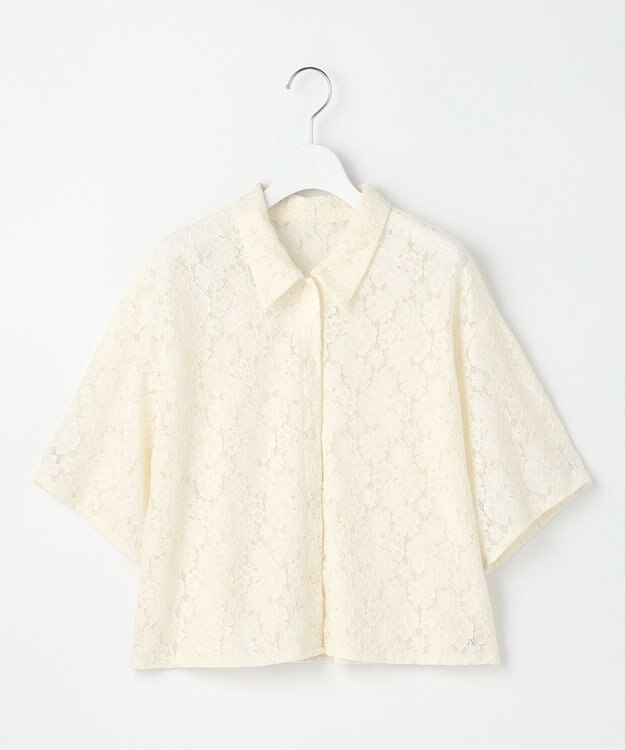 Feroux 【洗える】レース ブラウス アイボリー系