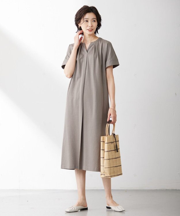 J.PRESS LADIES S 【WEB限定カラーあり・抗菌消臭・吸水速乾】サッカージャージー ワンピース ブラウン系