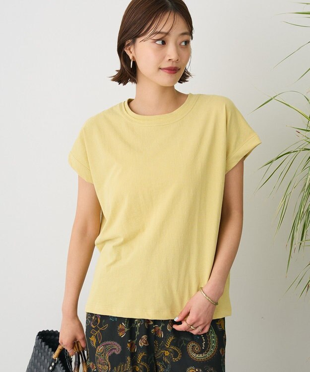 CRAFT STANDARD BOUTIQUE カットクレープクルーネックTシャツ Yellow