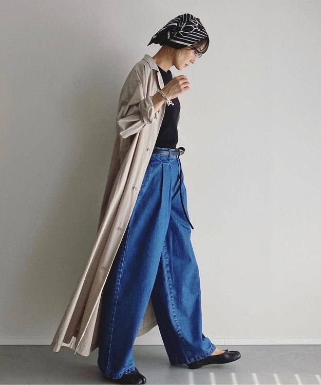 woadblue TUCKER タッカー / ワイドデニムパンツ MIDBLUE