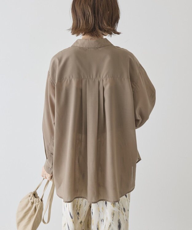 AMERICAN HOLIC 【イージーケア】シアーラウンドシャツ Mocha