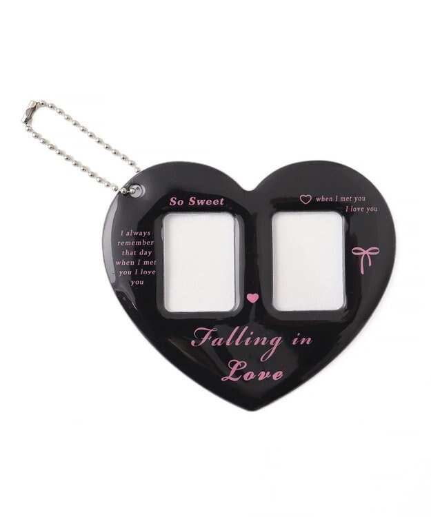 WEGO 【推し活＆痛バ】ハートIDフォトケースキーホルダー ブラック