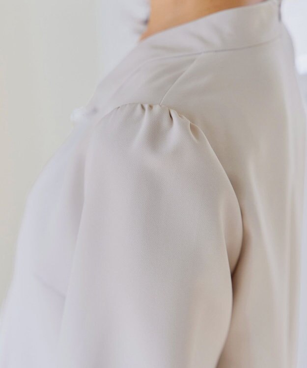 Tiaclasse 【ダブルクロス】2wayボウタイ風ブラウス グレージュ