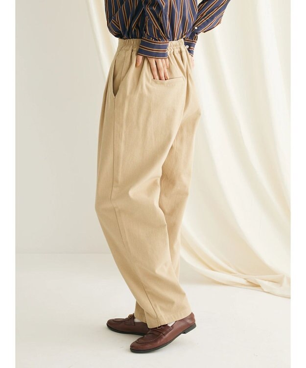 CRAFT STANDARD BOUTIQUE 綿ピーチ綺麗シルエットパンツ Beige