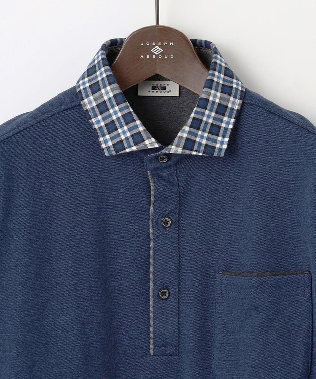 JOSEPH ABBOUD 【キングサイズ・微起毛/ジャパンファブリック】ウィンターダディー ポロシャツ ダルブルー系