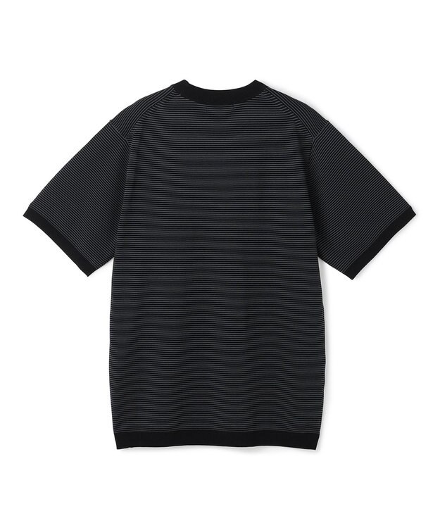 JOSEPH HOMME 【新柄】リュクスレーヨンボーダー　クルーネック半袖ニット グレー系1