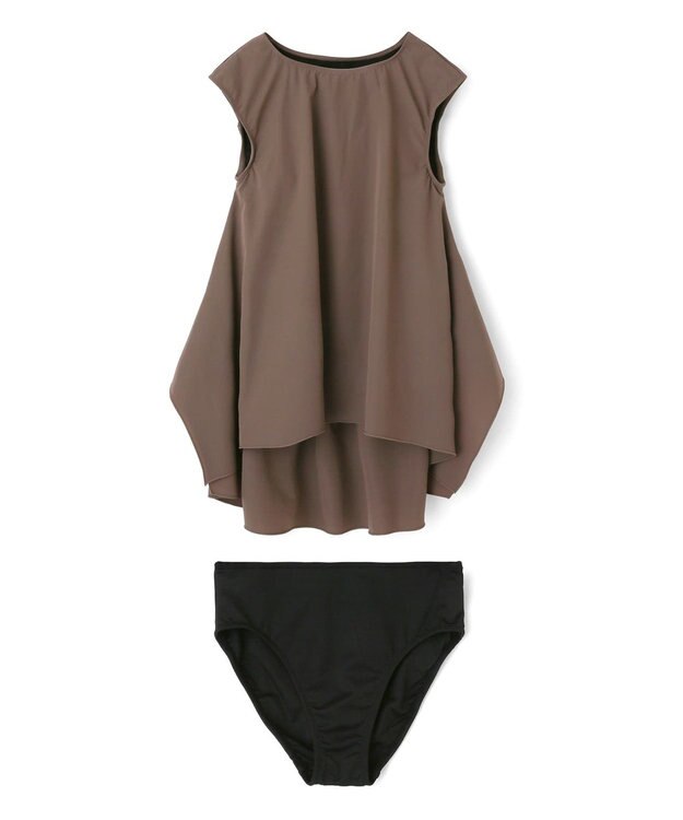 San-ai Resort（三愛水着楽園） 【UPF50＋】　タンクトップキュロット3点セット　9M・11L　【San-ai Resort（サンアイリゾート）】 ブラウン