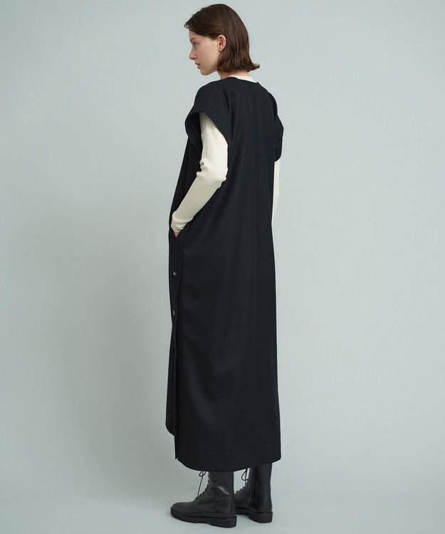 23区 【SACRA】ハイカウントメルトン ワンピース ブラック系