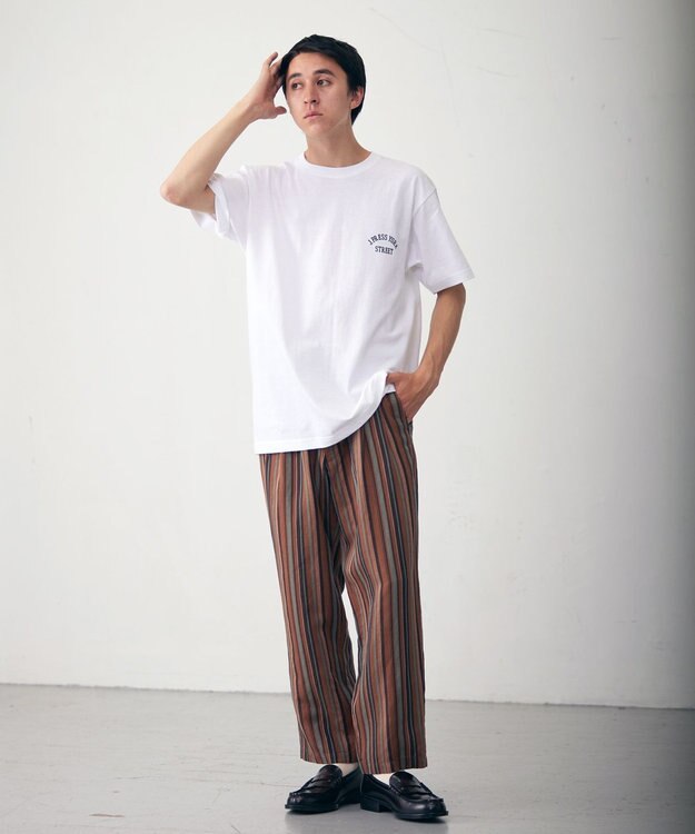 J.PRESS YORK STREET 【UNISEX】バックプリントTシャツ ホワイト系