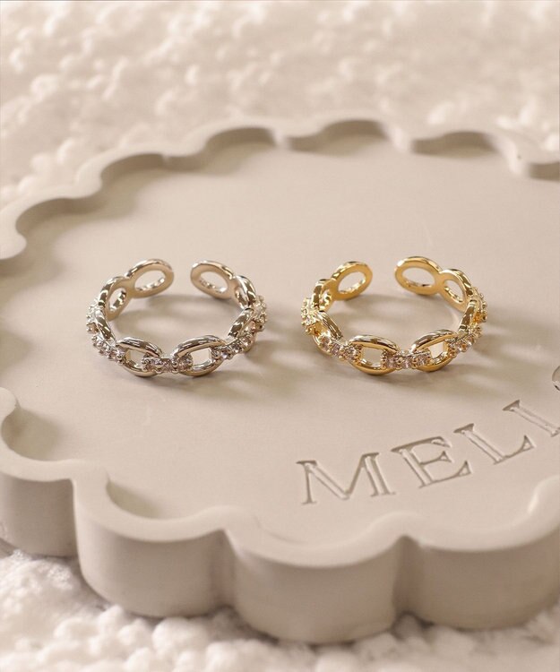 Tiaclasse 【安田美沙子さん着用】キュービックチェーンリング シルバー