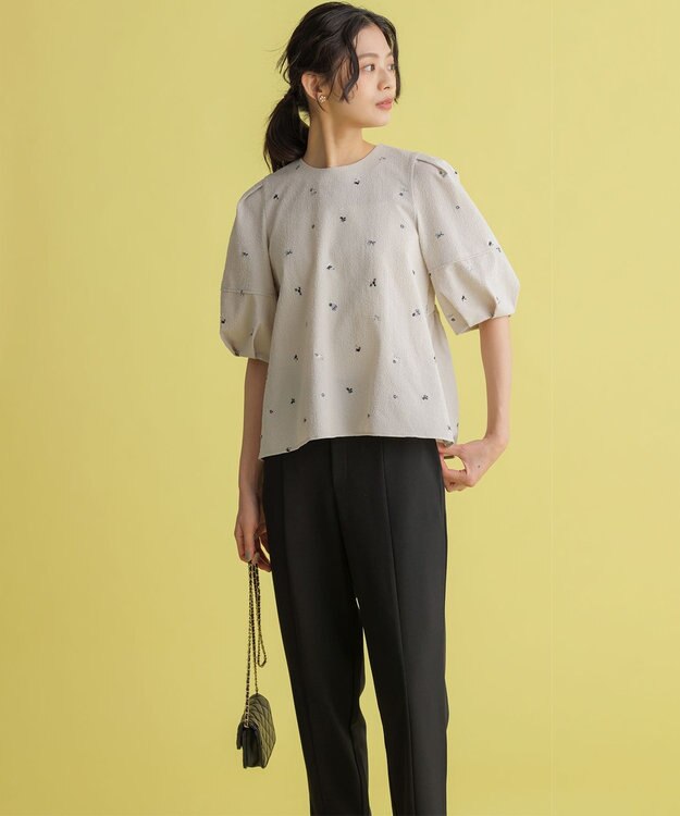 組曲 L 【WEB限定】ミニフラワーエンブロイダリー ブラウス ベージュ系7